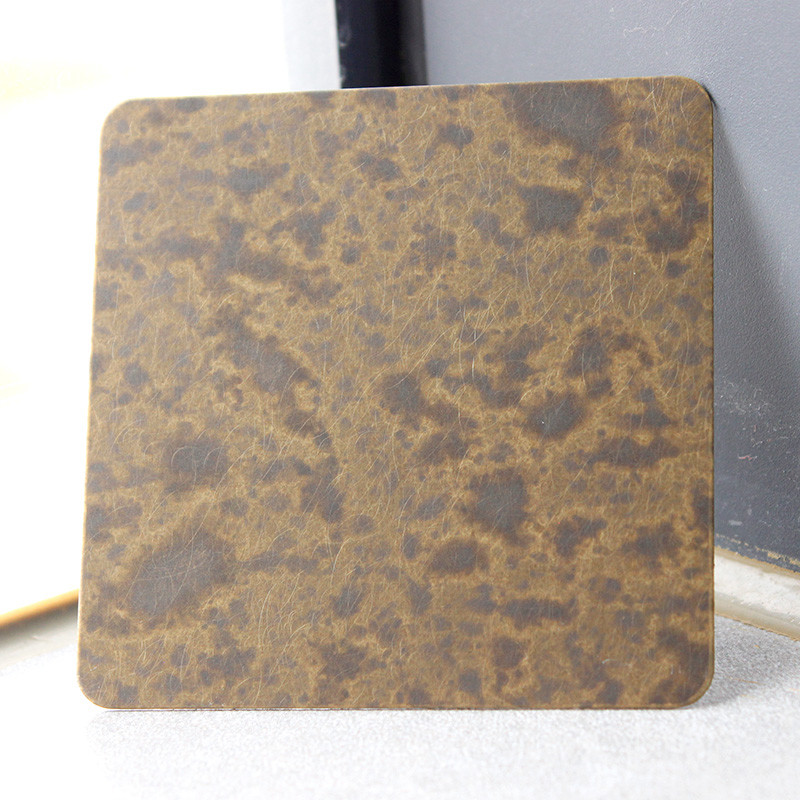 High-End Customization 304 Antique Brass Spotted Stainless Steel Sheet for Artistic Architectural Wall Decor
