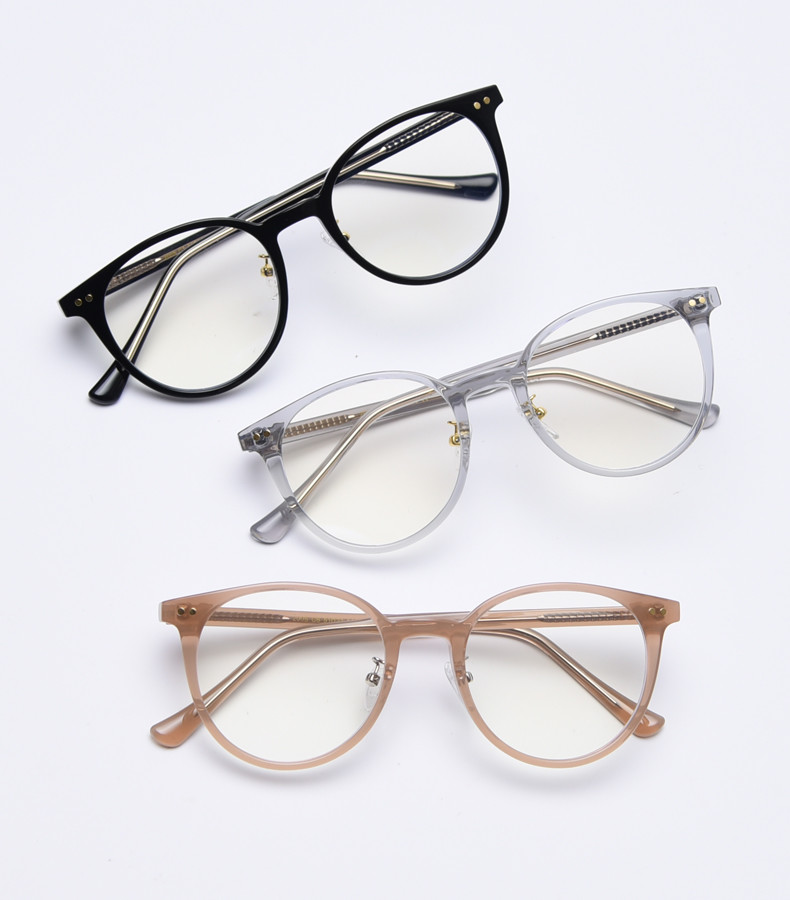 Myopia Female TR90 Material Glasses Trendy Net Red Round Blue Plate Flat Mirror Fashion Street Shooting