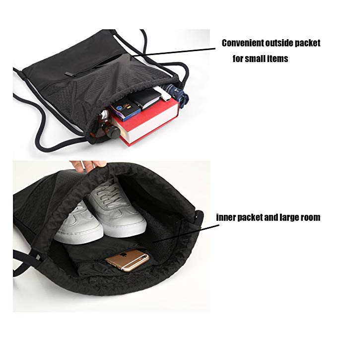 Promotional Mesh Drawstring Bags Bulk , Nylon Drawstring Sports Bags Sturdy With Zipper