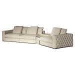 Sumptuous Italian Luxury Sofa Set Tufted Button Synthetic Diamond Leather