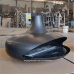Black Roof Mounted Ceiling Carbon Steel Float Suspended Bioethanol Fireplace