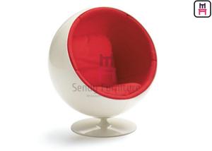China Red Color Fiberglass Egg Chair , FD-1409 Eero Aarnio Globe Chair 42'' 39'' 48'' wholesale