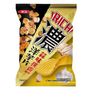 China Asian Snack Wholesale Supplier Thick Series Garlic Flavor Potato chips 76.5g 12 Packs Asian Snack Merchant wholesale
