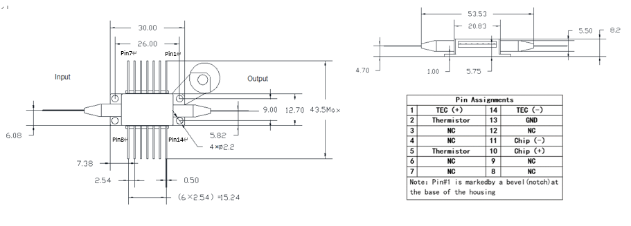 Janhoo 1550nm G25 Polarization Maintaining Butterfly SOA Semiconductor Optical Amplifier