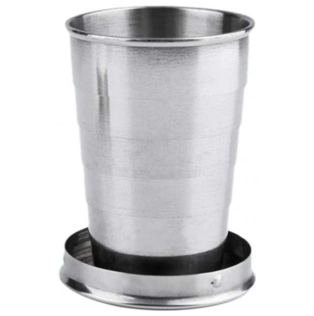 Outdoor Stainless Steel Camping Mug , Stainless Steel Collapsible Cup With Keychain