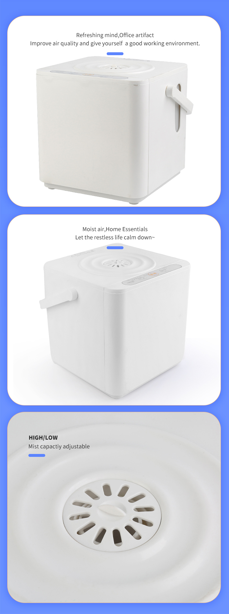 24H Timer 380W Warm Moisture Humidifier Touch Panel Control 4L Large Capacity