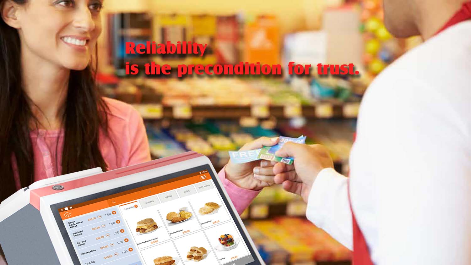 Capacitive Touch Screen Dual Display POS System with Built-in 80mm Printer 14.1 Inch