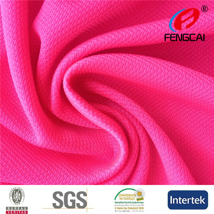 75D DTY 130gsm Interlock Knit Fabric , Red 100% Polyester Lining Fabric