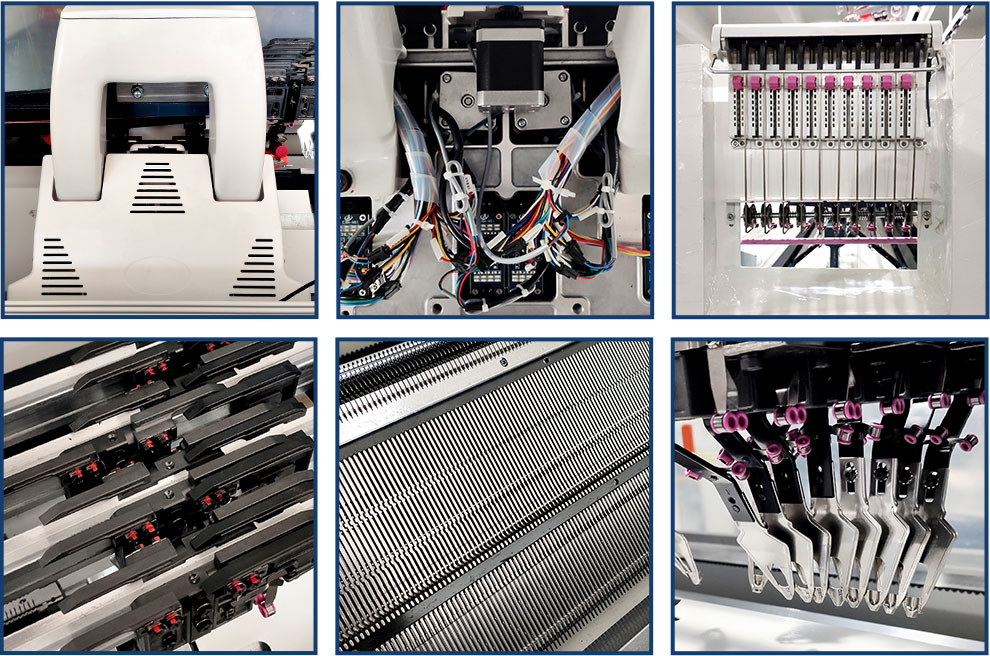 100'' Computerized Jacquard Flat Knitting Machine Dual System 16 Yarn Feeders