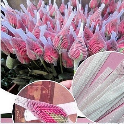 Mesh Packaging Sleeves White PE Extruded Rose Protection Bud Net