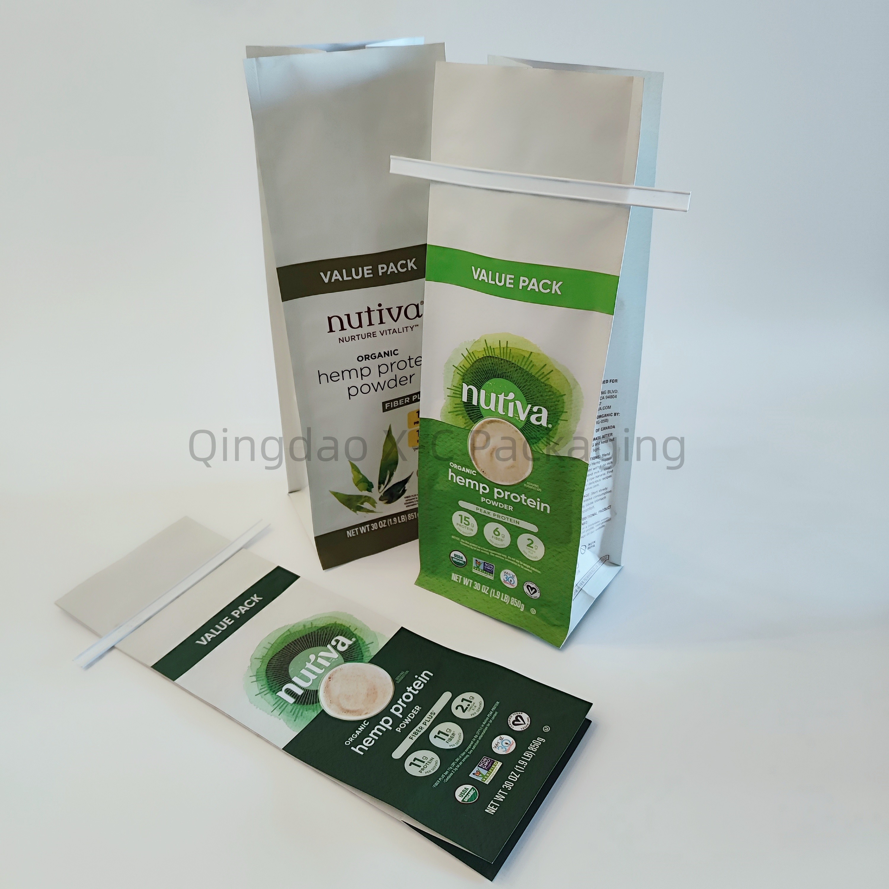 Laminated Plastic 8 Side Seal Bag Tin Tie Flat Bottom Food Packaging Gravure printing