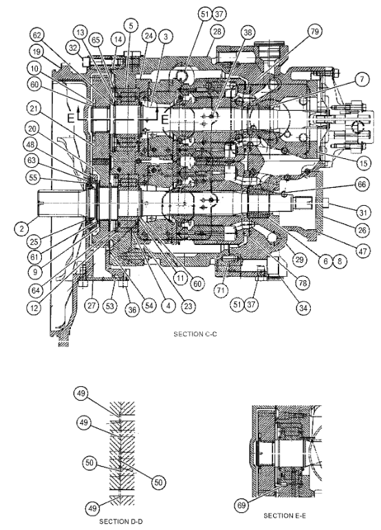 2959695 XP0803E Lip Type Seal Excavator Hydraulic Pump Parts For C13 349F 352F
