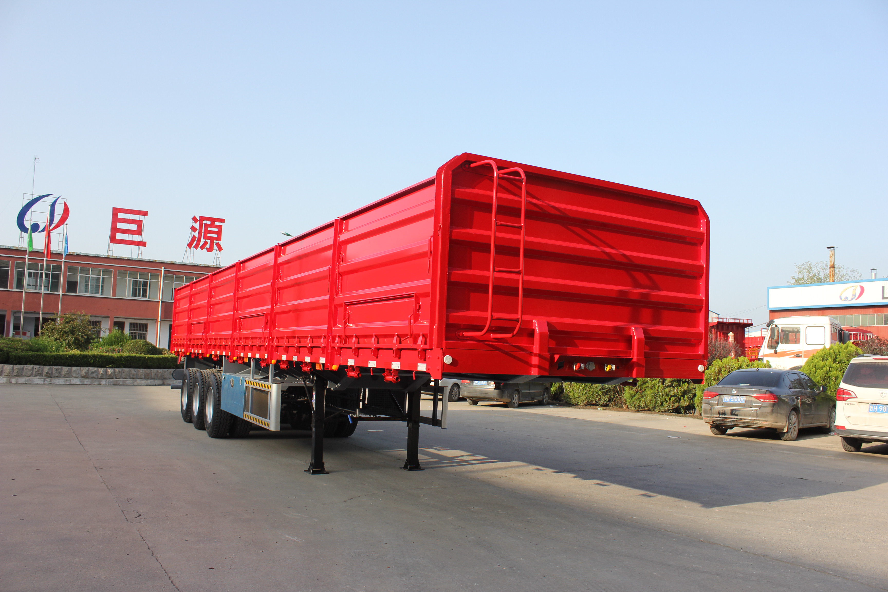 3 * 13ton Capacity Side Wall Flatbed Truck Semi Trailer 40T 3 Axles Cargo Transporting