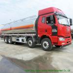 FAW 8X4 Aluminum Road Liquid Tank Truck For Fuel Transportation 30000L