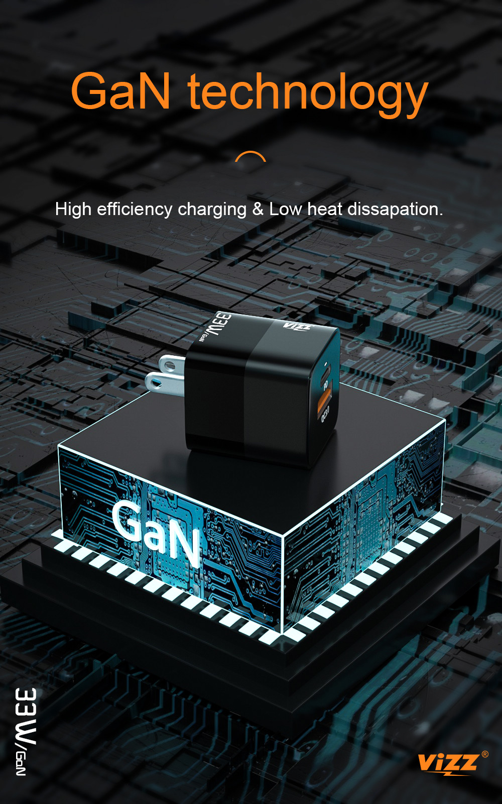 PD37 US Plus Fast Charging 33W GaN Phone Charger Wall Charger With Dual Port