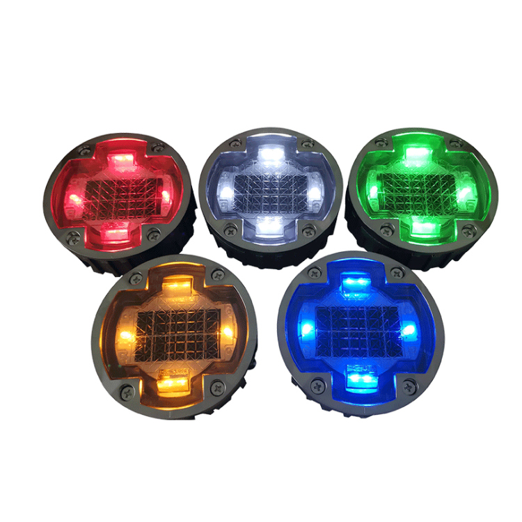 Road Cone Sign Solar LED Flashing Light Road Stud Cat Eye in Yellow