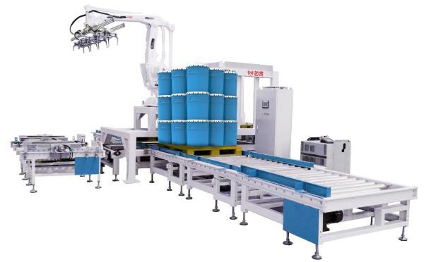 Grinding Pulverizer Machine PLC Controlled Yellow Palletizing Equipment /