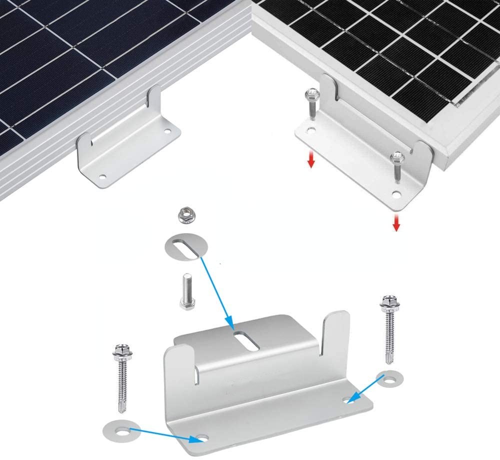 Triangle Bracket Solar Panel Mounting Z Brackets for RV Boat Roof Off-Grid Installation