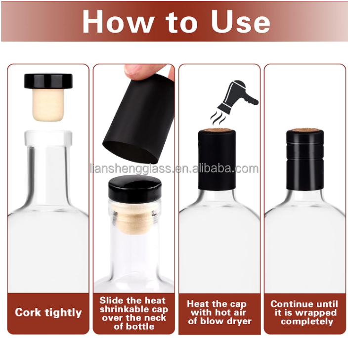 Rubber Stopper Sealing Type Customized Clear Glass Bottle for 500ml 700ml Spirits