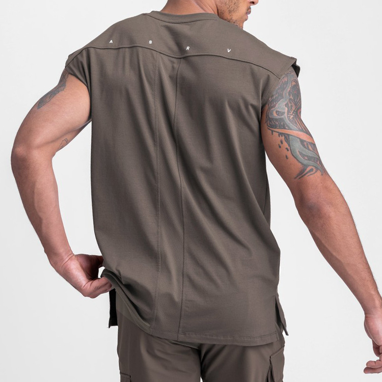 Gym Training Men Workout Tank Top Singlet Cotton Hollow Breathable Vest