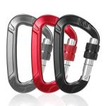 Aluminum Climbing Screw Locking Carabiner 12kN Gym Carabiner Clip for Heavy