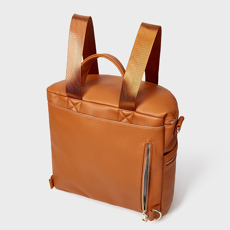 OEM ODM Travel PU Leather Backpack Diaper Bags 31*18*33cm