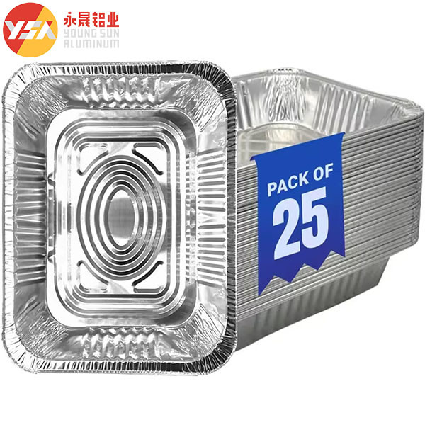 Foil Food Packaging Aluminum Foil Tray Silver PET Rectangle Accepted