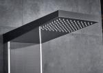Multi Functions Thermostatic LED Shower Panel Black Painting ROVATE 8220-2