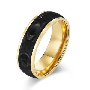 China 2025 New Arrival Plated Gold and Rose Gold Forged Carbon Fiber Wedding Bands Mens bands wholesale