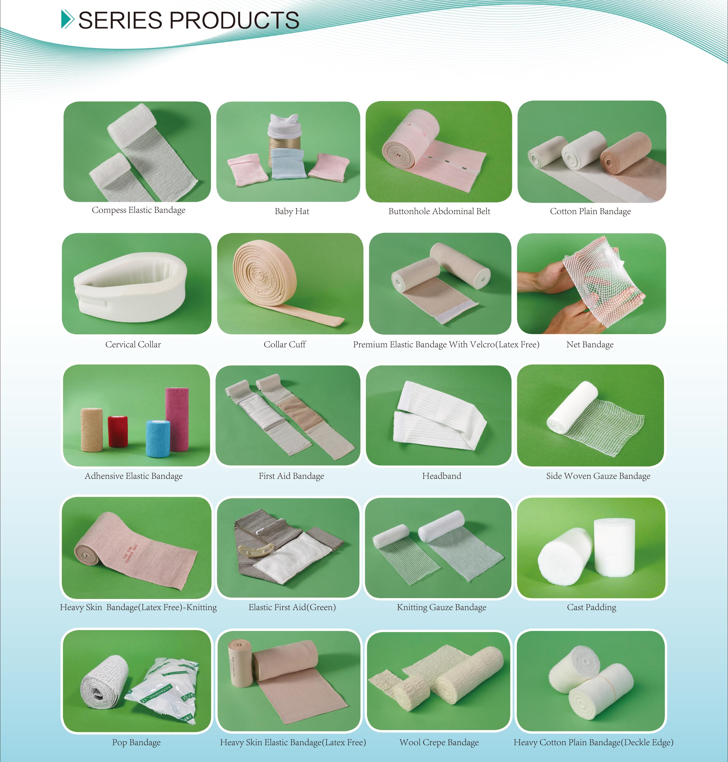 Medical 100% Cotton Plain and Crepe Elastic Bandage for Surgery Dressing and Sport Health Care