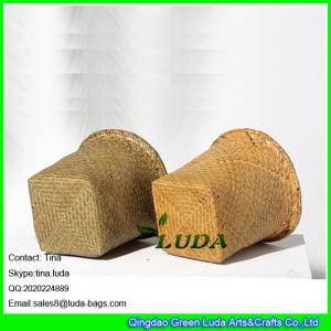 China LUDA kids art storage box natural seagrass straw beach towl basket wholesale