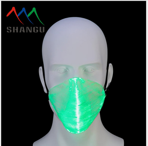 PVC Material Light Up Half Face Mask For Halloween / Christmas Party