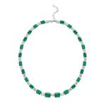 Luxury Bridal Pink / Green Gemstone Necklace Chain For Wedding And Gift
