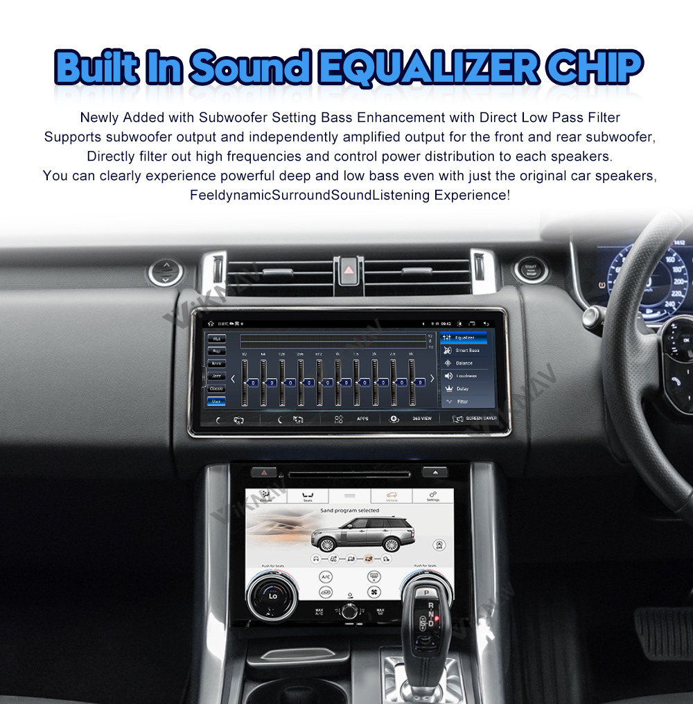 right hand drive 12.3 inch Android Car Radio For Range Rover Sport L494 2013-2016 with AC Touching Screen Multimedia