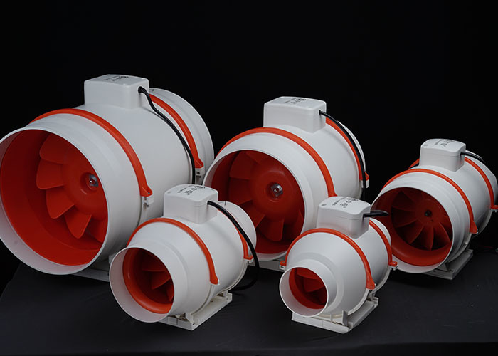 Plastic Inline Duct Fans HVAC Impeller Forward Diagonal Flow 220V