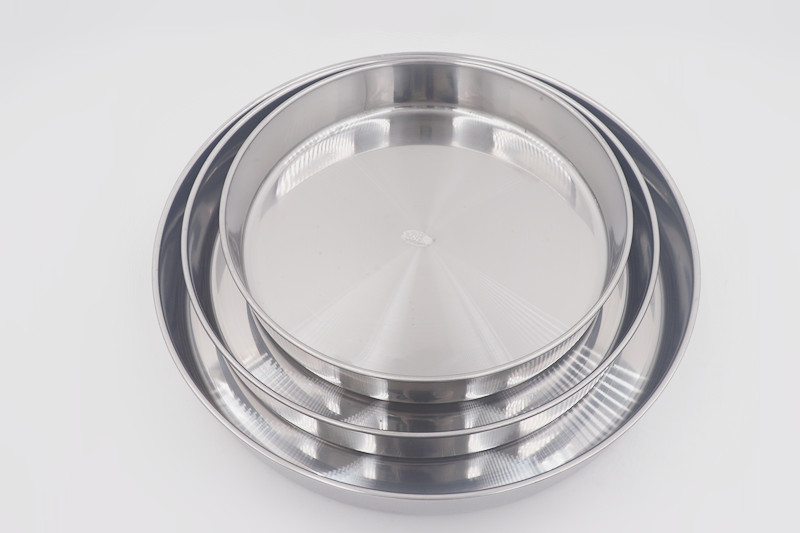 3pcs Bakeware Stainless Steel Cake Plate Nonstick Pizza Pan