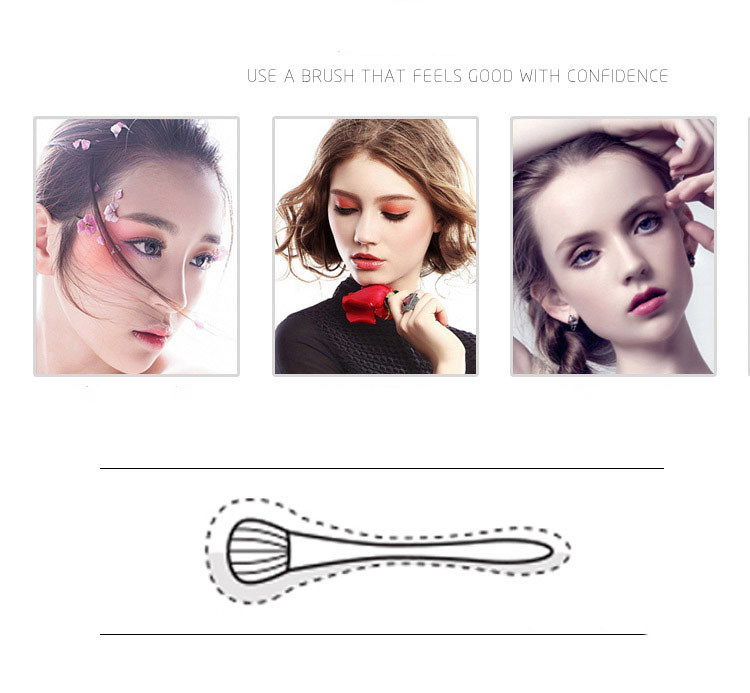 Slim Handle Face Highlighter Brush , Luxury Makeup Brushes No Skin Hurting