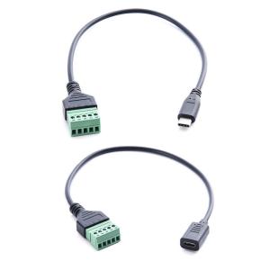 China Type-C 3.1 USB Female Male Jack To 5-pin Screw Terminals Adapter Expansion Cable 30cm wholesale
