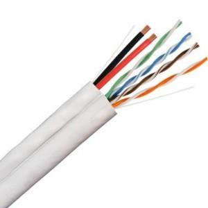 China 2 Core CCA Power UTP CAT5E 24AWG Copper PVC Jacket Siamese IP Camera Cable wholesale