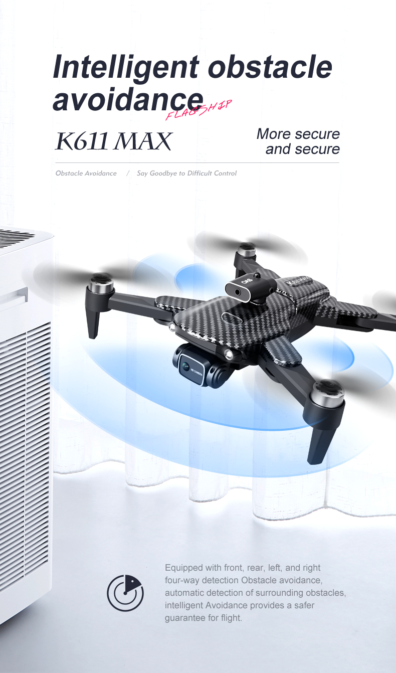 K818max 360 Degree Flip Drone Professional 4k Obstacle Avoidance Fpv Wifi Camera Electric for Intermediate Operators 122 g