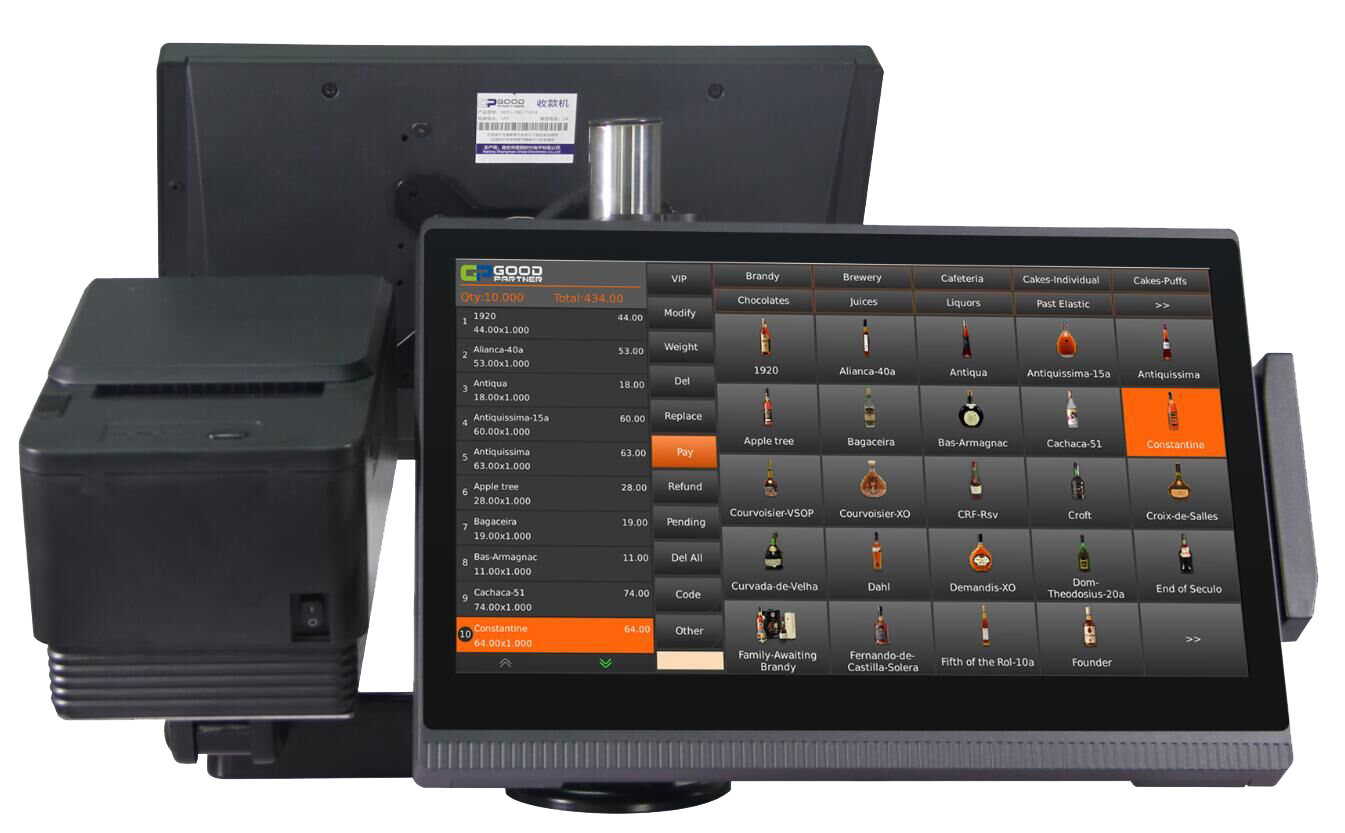 ASCI Keyboard Optional and 80mm Thermal Receipt Printer for HDD-780 POS Cash Register