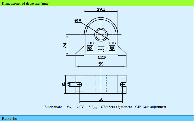 Accuracy Magnetic Hall Effect AC Current Transducer Analog Output A-CS050GET