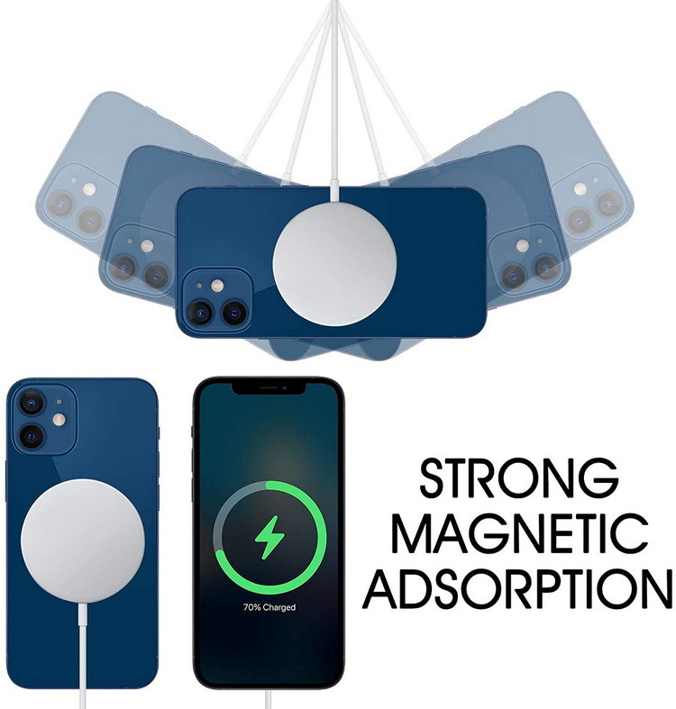 Super Mini Magnetic Wireless Charger Waterproof Charging Magnetic Mount PC Anti Slip Top