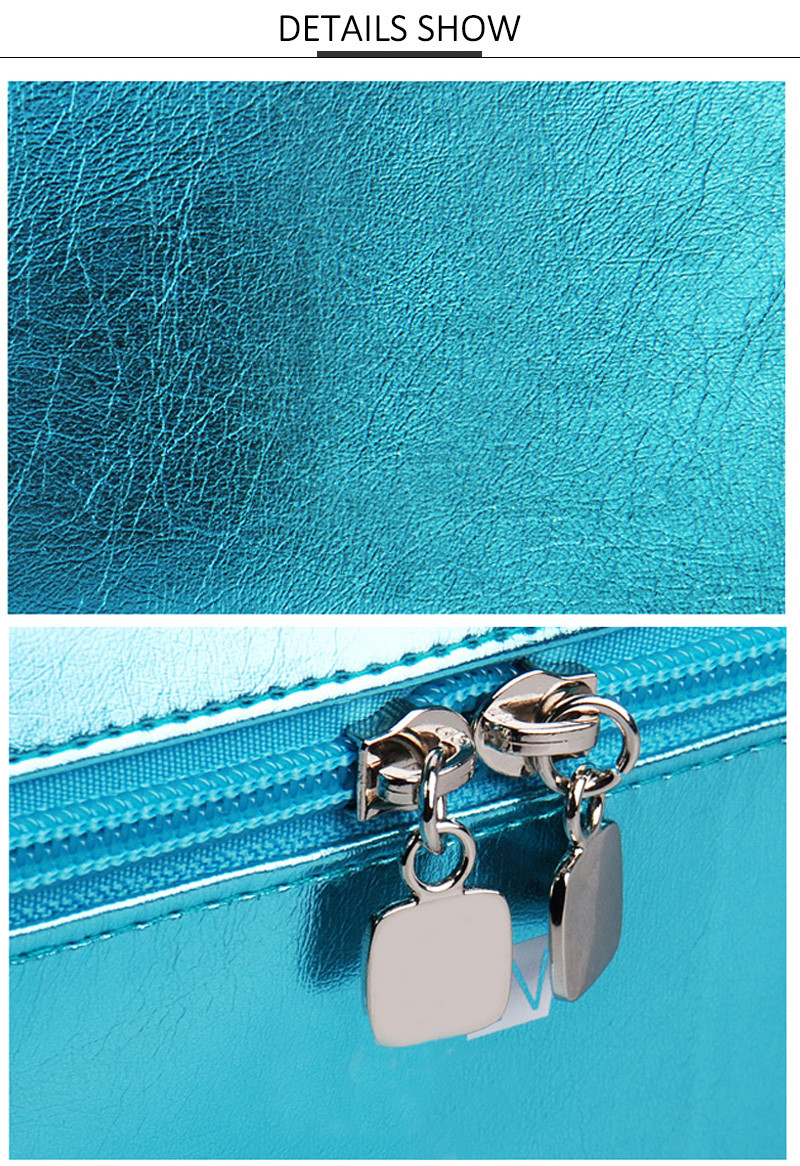 Waterproof Blue Cylinder Bucket Wash PU Leather Bag