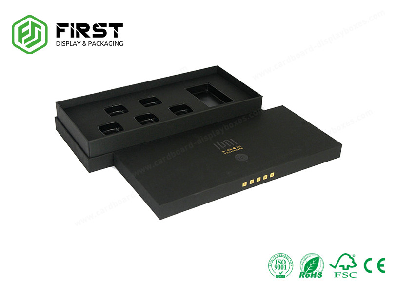 Customized Gold Foil Logo Luxury Rigid Cardboard Perfume Gift Packaging Boxes With Lid