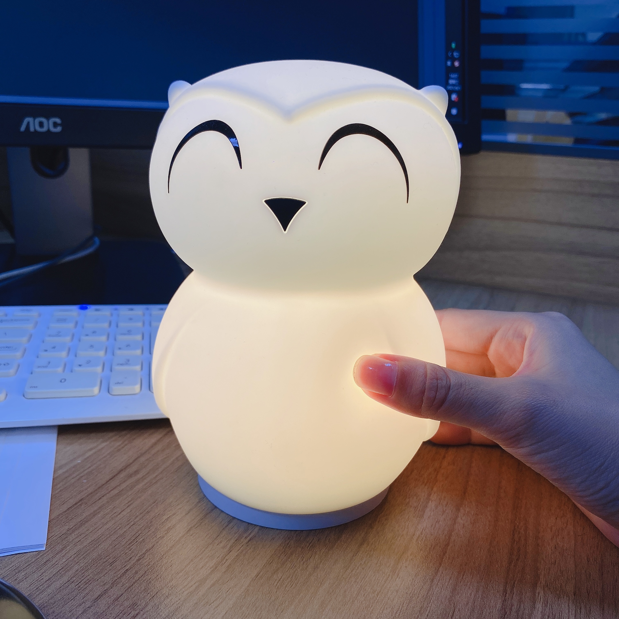 Custom Logo Silicone Dimmable Color Changing Owl Night Lamp for Baby Gift Home Decor