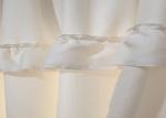 Pure White Ruffle Bathroom Shower Curtains Thickening 100% Polyester Waterproof