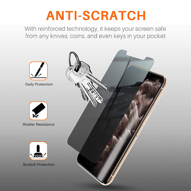 Anti Scratch Screen Protector 0.33mm Privacy Bubble Free Tempered Glass