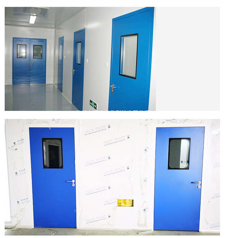 PU Clean Room Hospital Double Swing Doors Sandwich Panel 50mm Leaf EPDM