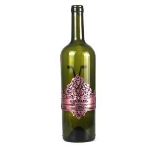 China Elegant Personalised Wine Stickers Printing Embossed Copper Aluminum wholesale